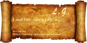 Lauffer Gorgiás névjegykártya